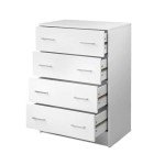 White 4-Drawer Tallboy Chest of Drawers