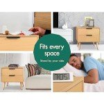 Scandinavian Two-Drawer Bedside Table in Wood