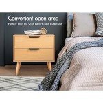 Scandinavian Two-Drawer Bedside Table in Wood
