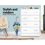 White 4-Drawer Tallboy Chest of Drawers
