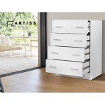White 4-Drawer Tallboy Chest of Drawers