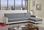 Grey & White 5-Seater Modular Recliner Sofa Bed