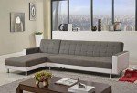 Grey & White 5-Seater Modular Recliner Sofa Bed