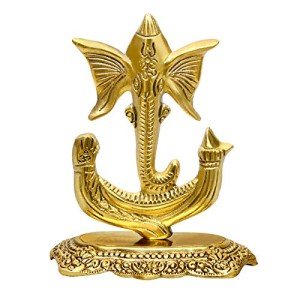 Modern Metal Ganesha Statue - 6.5 Inches