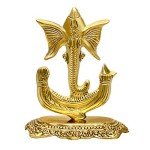 Modern Metal Ganesha Statue - 6.5 Inches