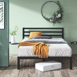 Zinus Mia Double Black Metal Bed Frame with Storage