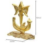 Modern Metal Ganesha Statue - 6.5 Inches