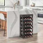 FoverOne 24-Bottle Bamboo Wine Rack and Shelf