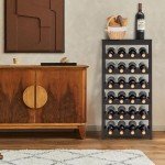 FoverOne 24-Bottle Bamboo Wine Rack and Shelf