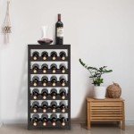 FoverOne 24-Bottle Bamboo Wine Rack and Shelf