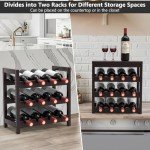 FoverOne 24-Bottle Bamboo Wine Rack and Shelf