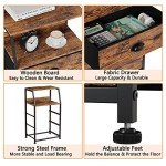 Furnulem 3-Drawer Fabric Nightstand with Shelf