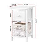 White Bedside Table Set of 2 with Drawers