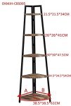 Industrial 5-Tier Corner Shelf with Metal Frame