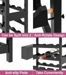 6-Tier Bamboo Wine Rack with Black Table Top