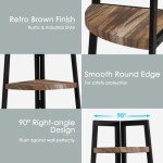 Industrial 5-Tier Corner Shelf with Metal Frame