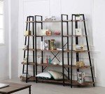 Industrial 5-Tier Corner Shelf with Metal Frame