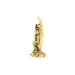 Ganesha Moon Motif Metal Statue for Home Decor