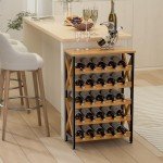 Rustic 5-Tier Freestanding Wine Rack Display