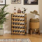 Rustic 5-Tier Freestanding Wine Rack Display