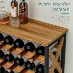 Rustic 5-Tier Freestanding Wine Rack Display