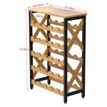 Rustic 5-Tier Freestanding Wine Rack Display