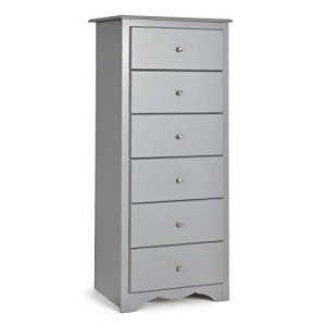 Giantex 6-Drawer Tall Wooden Storage Cabinet - Grey