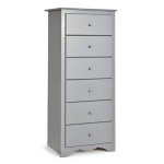 Giantex 6-Drawer Tall Wooden Storage Cabinet - Grey