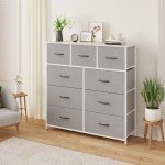 Tall Beige Fabric Drawers Organizer for Home