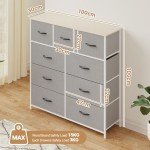 Tall Beige Fabric Drawers Organizer for Home