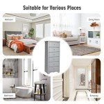 Giantex 6-Drawer Tall Wooden Storage Cabinet - Grey