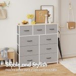 Tall Beige Fabric Drawers Organizer for Home