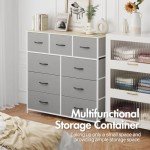 Tall Beige Fabric Drawers Organizer for Home
