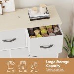 Tall Beige Fabric Drawers Organizer for Home