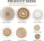 Set of 7 Boho Woven Wall Baskets