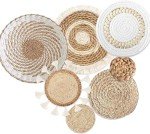 Set of 7 Boho Woven Wall Baskets