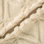 Beige Faux Fur Throw Pillow Covers - 18x18