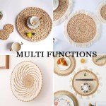 Set of 7 Boho Woven Wall Baskets