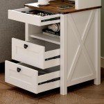 Dystler Farmhouse Nightstand with Charging Station