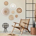 Set of 7 Boho Woven Wall Baskets