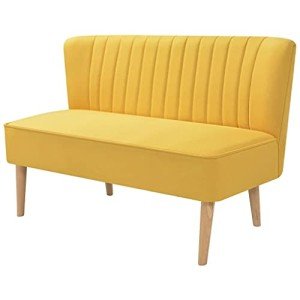 Bright Yellow Modern Two-Seater Fabric Sofa