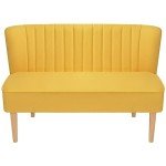 Bright Yellow Modern Two-Seater Fabric Sofa