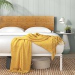 Zinus Figari Bamboo Metal Double Bed Frame