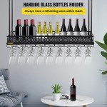 Adjustable Black Wall-Mounted Wine Glass Rack