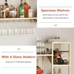 Gold Wall-Mounted 2-Tier Liquor Shelf