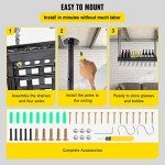 Adjustable Black Wall-Mounted Wine Glass Rack