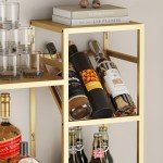 Gold Wall-Mounted 2-Tier Liquor Shelf