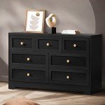 Black 7-Drawer Chest of Drawers by Oikiture