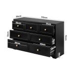 Black 7-Drawer Chest of Drawers by Oikiture
