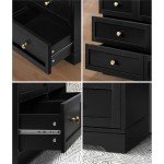 Black 7-Drawer Chest of Drawers by Oikiture